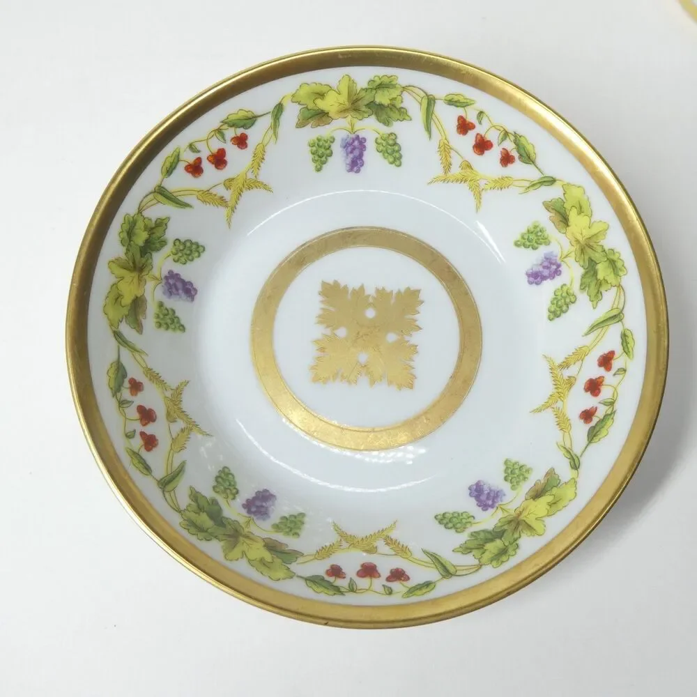 Pampres Cup & Saucer - 1737 Ancienne Manufacture Royal Limoges France Grapes